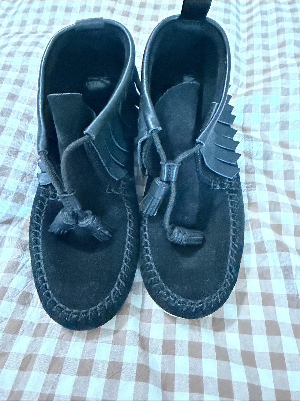 Rag & Bone Black Suede Tassel Moccasin Boots